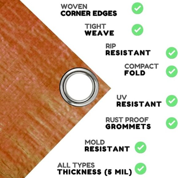 COMFITWEAR MTBR-2040 20 x 40' Brown Hygrade Multiple Use Tarp - Picture 5 of 7